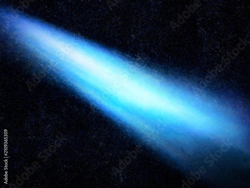 Abstract blue light streak on a black background, creating a sense of futuristic motion and energy, perfect for digital art and technology themes.