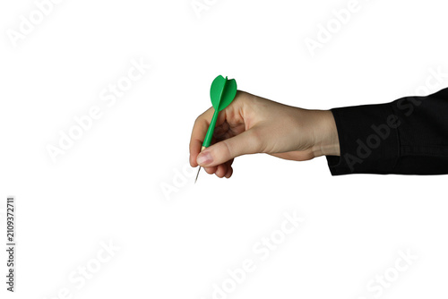 Hand Holding Green Dart Isolated Transparent Background