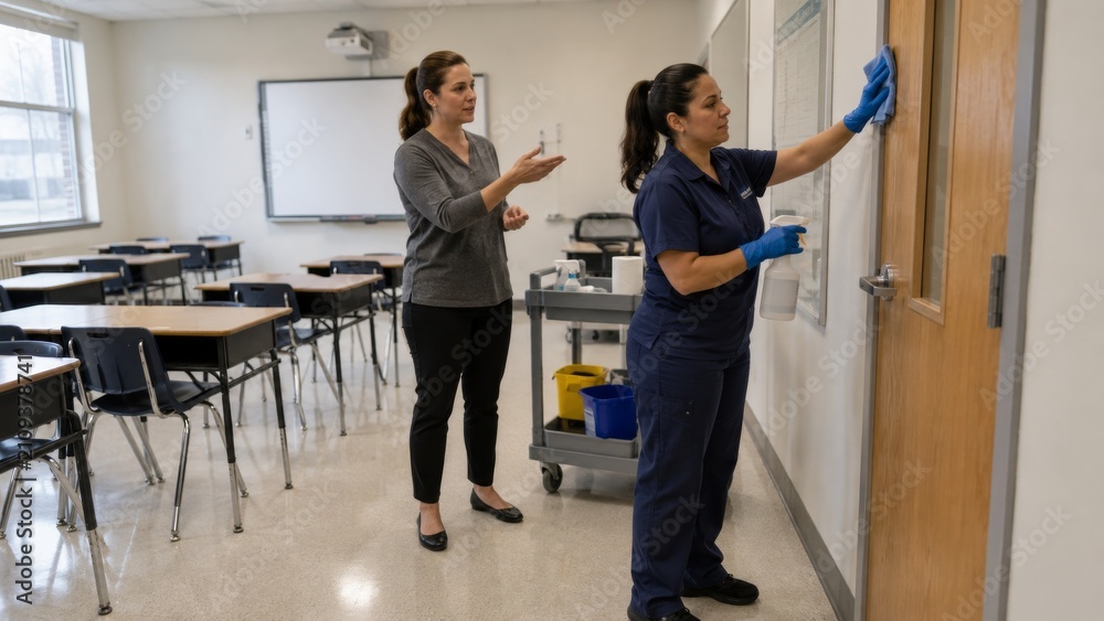 Fototapeta premium Professional Cleaning Staff Training