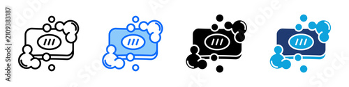 Canvastavla Soap Bar Icon Set Multi Style Vector Illustration