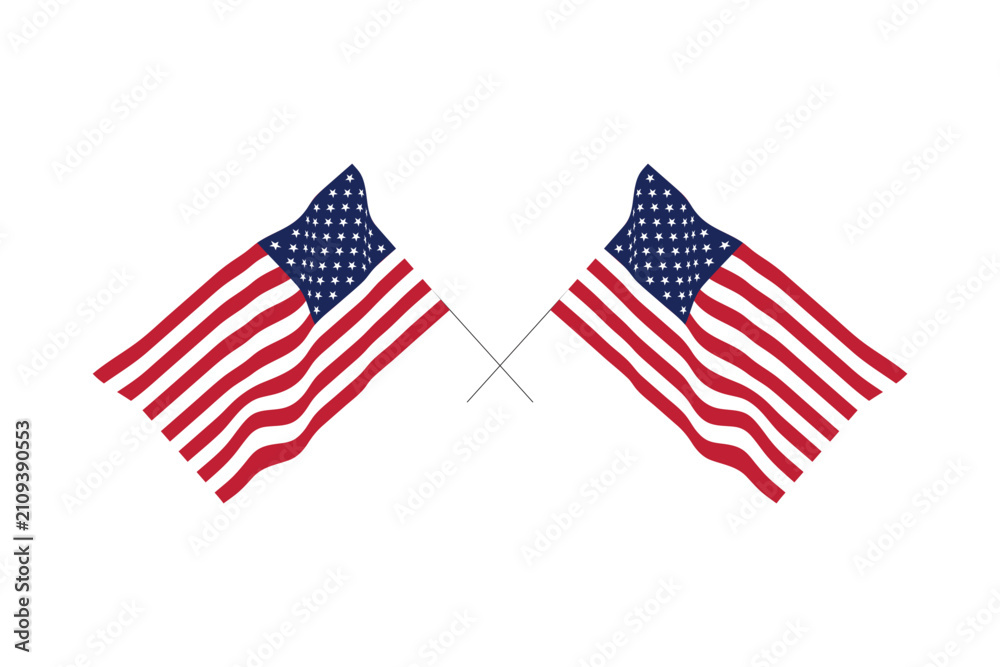 Fototapeta premium Set of American flag outlines in black vector illustration. Minimal line art style featuring stars and stripes, perfect for icons, logos, infographics, and patriotic design projects.