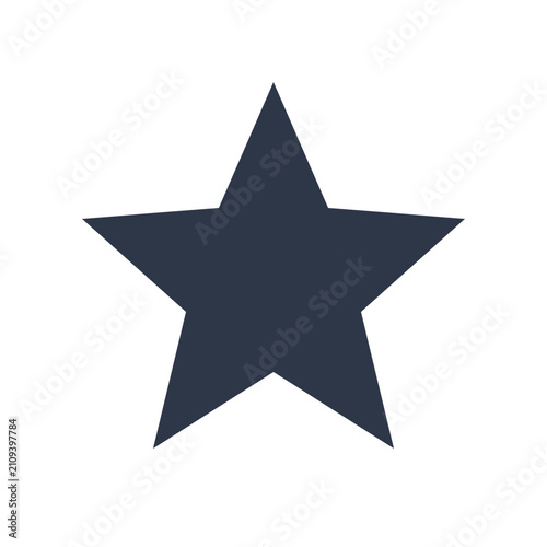 Flat design five point star icon for rating and review