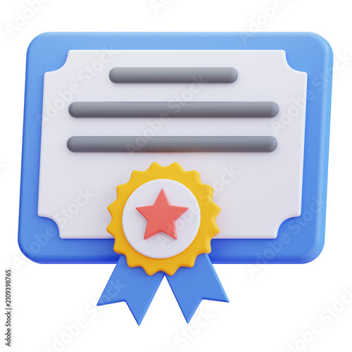 Graduation Certificate 3D Graphic Illustration