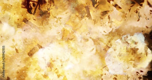 Fiery blast explosion with smoke isolated on black background. 4K VFX Stock Footage Element.