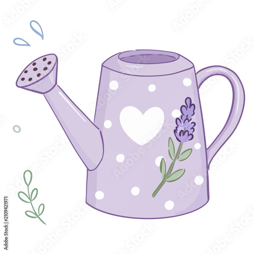 watering can with flowers