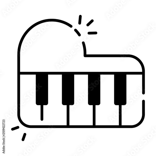 Принти на полотні Trendy vector design of piano, musical keyboard