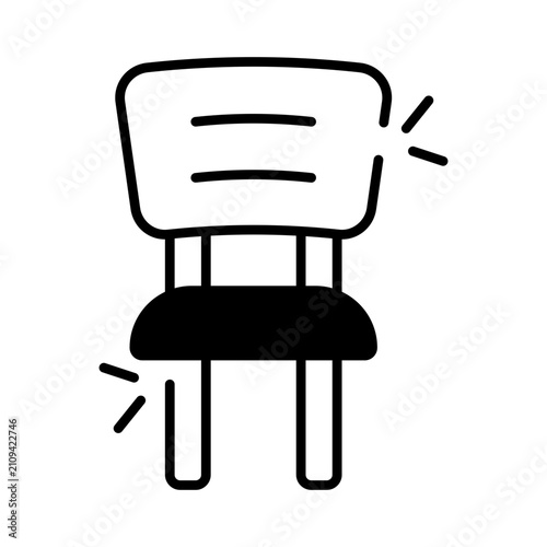 Принти на полотні Premium download icon of armless chair