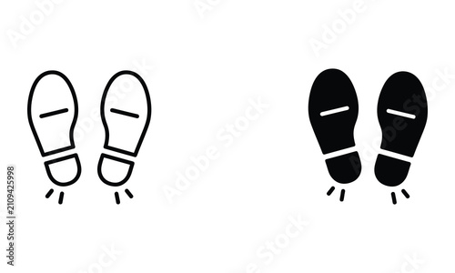 Professional Minimal Vector Icon Footprint pair icon symbol Editable Stroke, Outline and Solid Style, Black Monochrome, Isolated on White Background