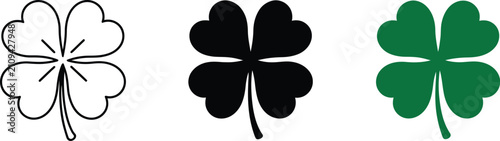 Tableau sur toile Leaf clover icon, lucky shamrock, Irish symbol, Saint Patricks celebration, green leaves, fortune, good luck, holiday decoration, botanical, emblem, nature