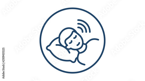 Cuadro en lienzo Person sleeping with sound or signal waves