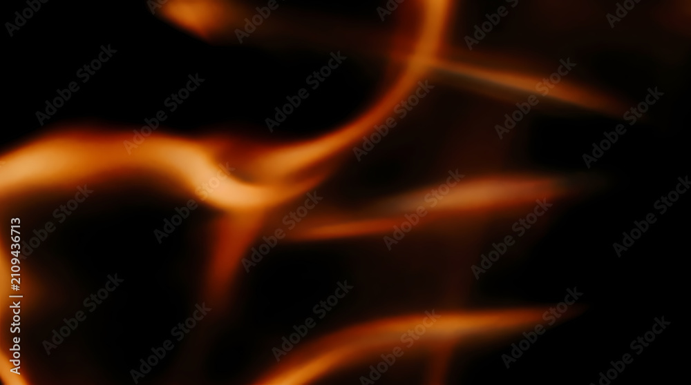Fototapeta premium Cinematic orange light leak on black background with blurry warm lens flare effect for video overlay or abstract backdrop