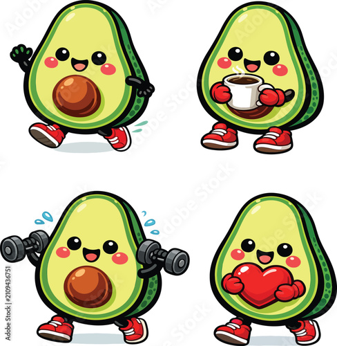 Funny Cartoon Fruit Characters Smiling Cute Food Mascot Vector Set with Happy Apple and Colorful Cheerful Funny Fruits Cartoon Illustration