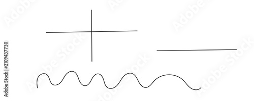 Foto Basic mathematical plus minus symbols with wavy lines