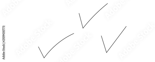 Foto Three hand drawn checkmarks symbolizing completion and correctness on a simple w