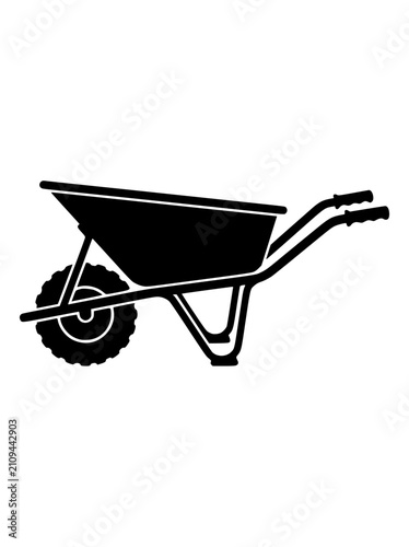 Wheelbarrow Silhouette Icon for Gardening and Construction Design