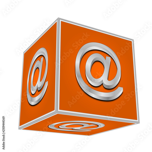 Cube with E-Mail symbol - 3D illustration