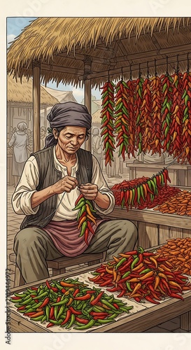 Pepper Market Stall Vendor.