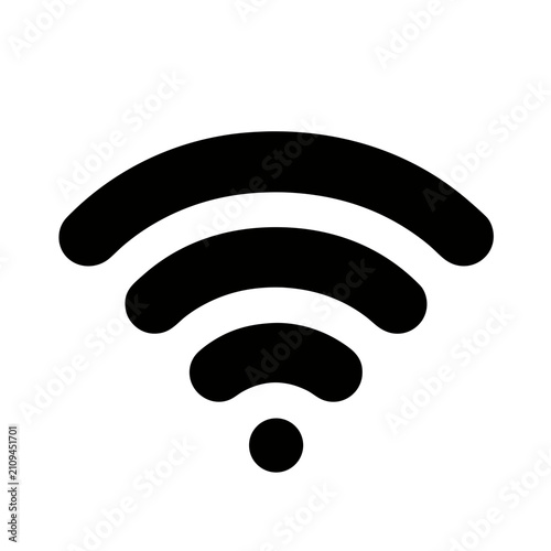 Cuadro en lienzo Wireless wifi signal icon vector, black minimalist internet connection symbol, m