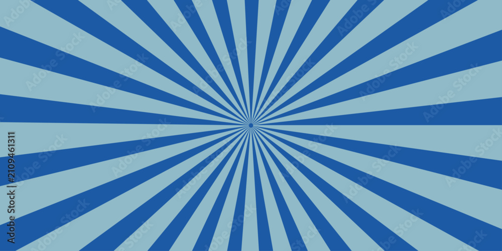 Obraz premium Abstract Blue Sunburst Background with Radiating Light Rays Retro Vintage Grunge Vector Burst Pattern for Wallpaper Design and Textured Paper Backdrop