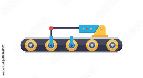 Industrial conveyor belt machine for automated manufacturing