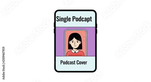 Mobile phone screen displaying a podcast cover profile