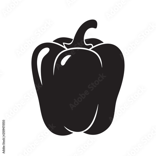 Black silhouette bell pepper icon
