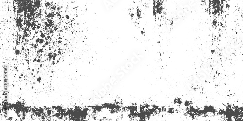Bild auf Leinwand Black and White Grunge Background, Distressed Grain Texture, Abstract Grit and Splatter Effects, Dirty Vintage Overlay, Rough Vector Illustration