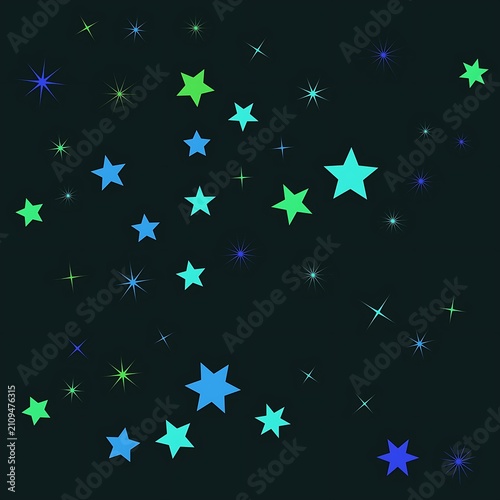 Colorful Stars Scattered Across Transparent Night Sky Background Design