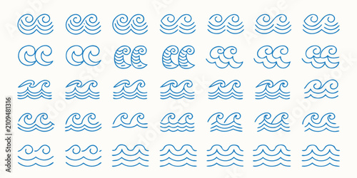 Foto Stylized Water Wave Pattern On A White Background