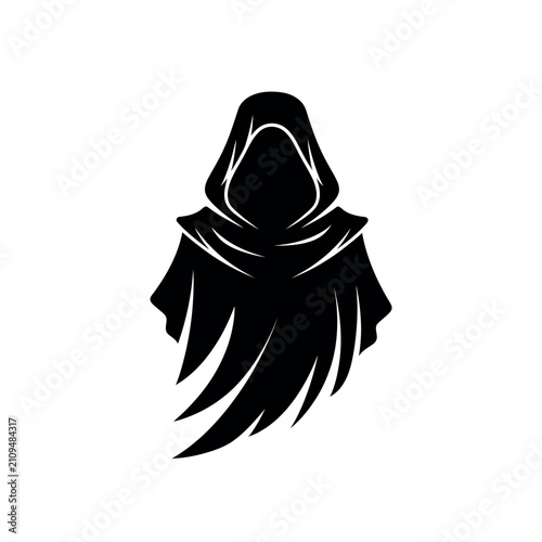 Obraz na plátně Silhouette of a hooded figure.