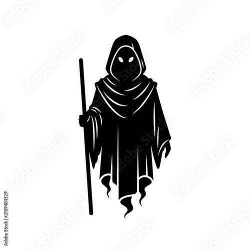 фотографія Silhouette of a hooded figure 1.