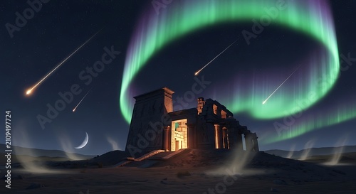 Desert Ruins with Aurora. (2)