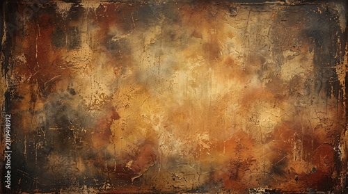 Abstract grunge textured background with warm brown and gold tones