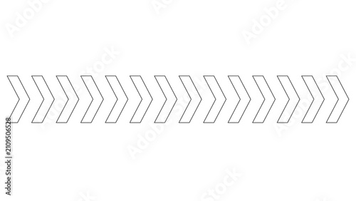 Bild auf Leinwand Row of black chevron arrows in a horizontal line design element with pointing di