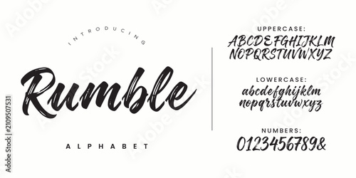 Fotografi Rumble Alphabet Dynamic Brush Script Font For Modern Sports And Creative Signatu