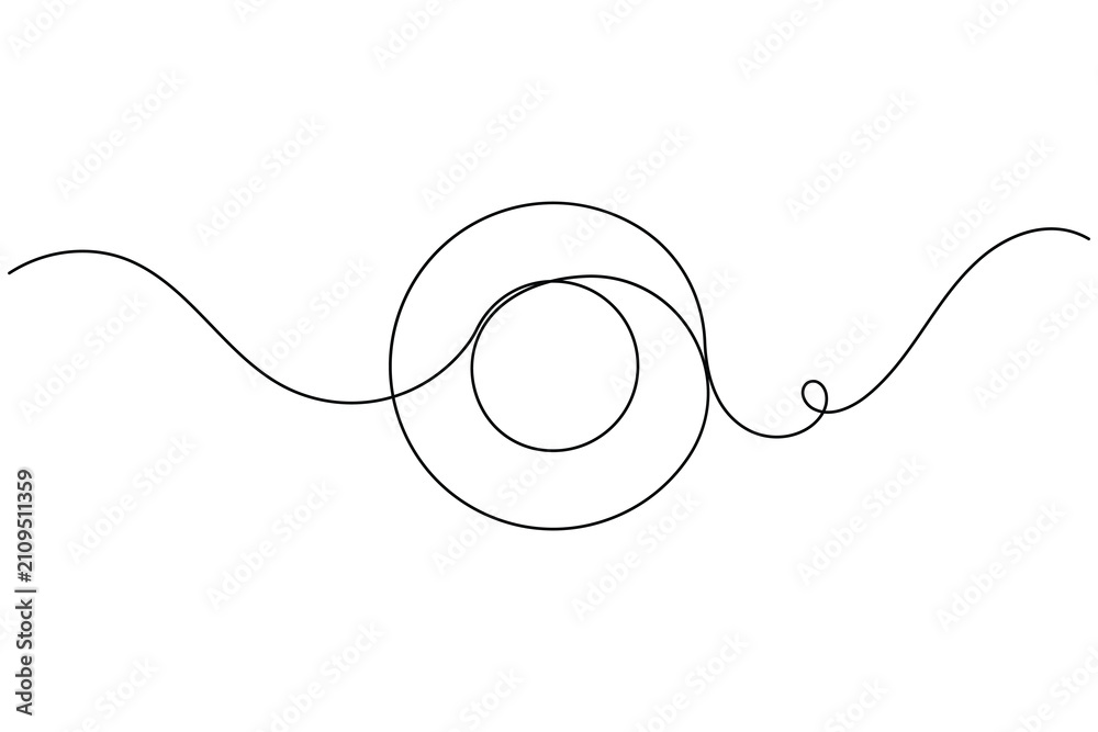 Fototapeta premium Continuous single line drawing of a Sun symbol minimalist monoline art planet astrology sign solar energy presentations and morning wellness on white background outline vector illustration