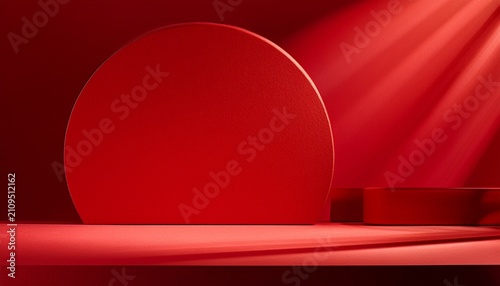 Vibrant Red Backdrop For Product Display Or Presentation
