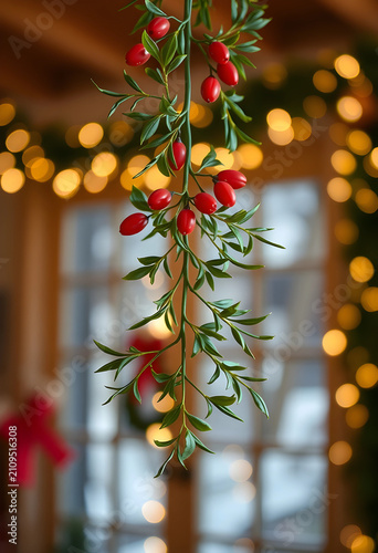 Close-up of mistletoe hangi...