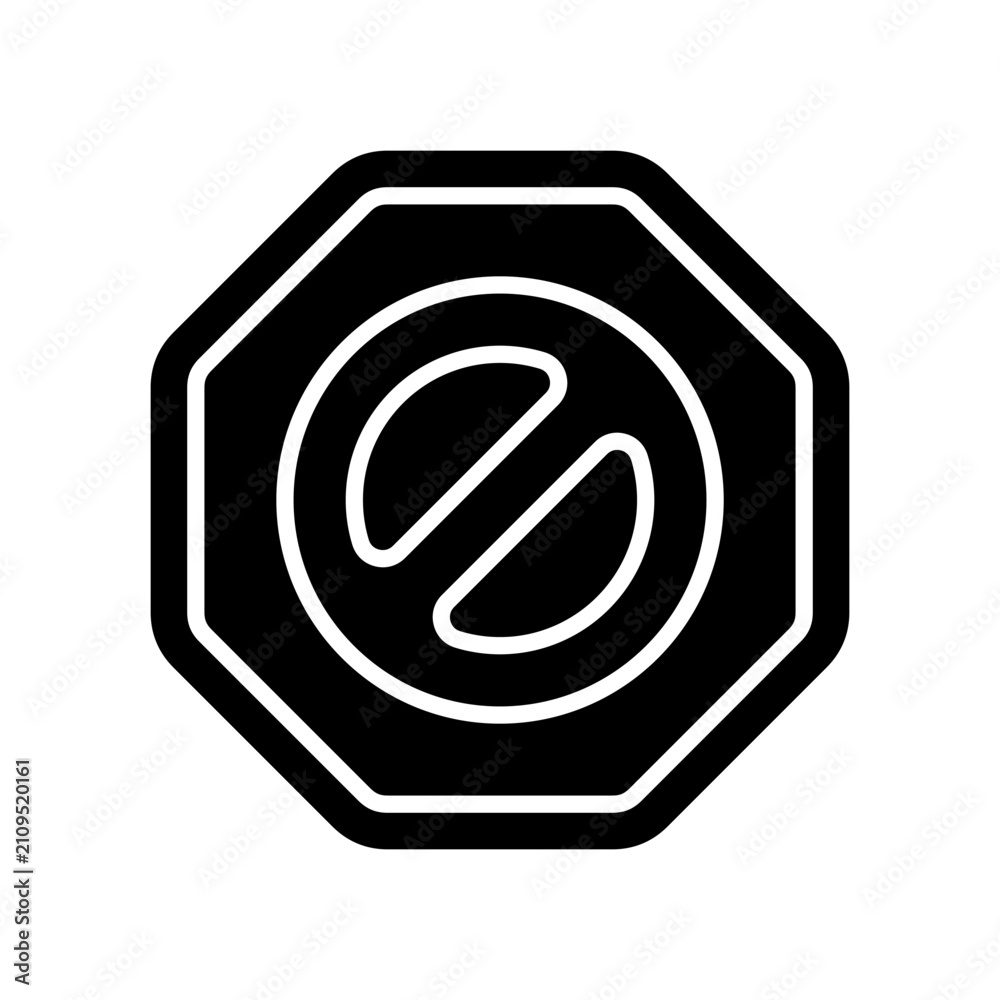 Fototapeta premium Stop Symbol Icon Glyph Black Style