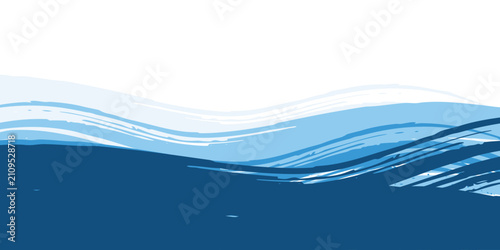 Принти на полотні Blue layered sea or ocean waves with various color gradient effects