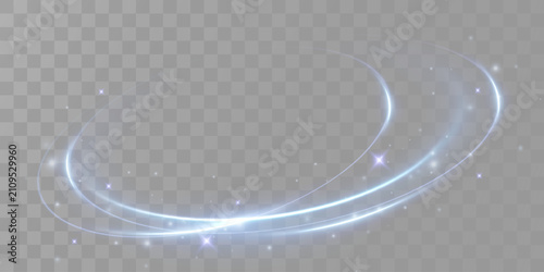 Glowing blue light ring overlay for digital effects, streaming graphics and modern technology visuals