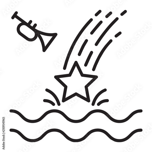 Bild auf Leinwand Biblical illustration of the third trumpet from Revelation showing the star Worm