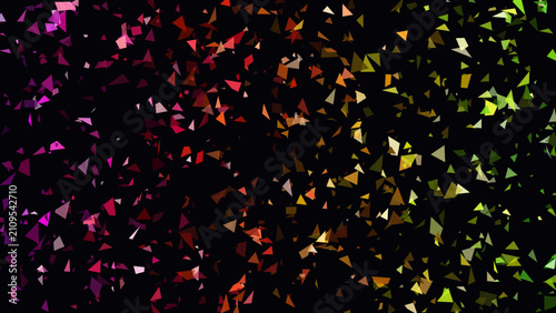 Foto Confetti elements move in a structured rainbow color flow across a dark canvas to serve as a versatile background for festive invitations and energetic promotional marketing content for businesses