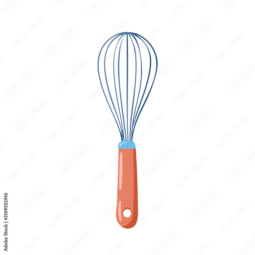 Fototapeta premium Kitchen Whisk with Orange Handle for Baking and Cooking