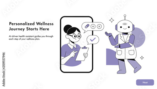 Obraz na płótnie Intelligent medicine packaging vector illustration, smart pharmaceutical dosage