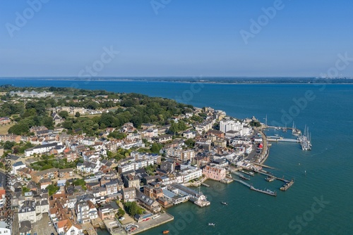 Photos Aerial photo overlooking Cowes on the Isle of Wight showing the historic harbour