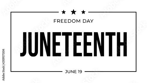 фотографія Minimalist juneteenth freedom day typography design with stars and a simple blac