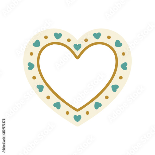 Obraz na płótnie Heart Shape with Small Hearts Outline.