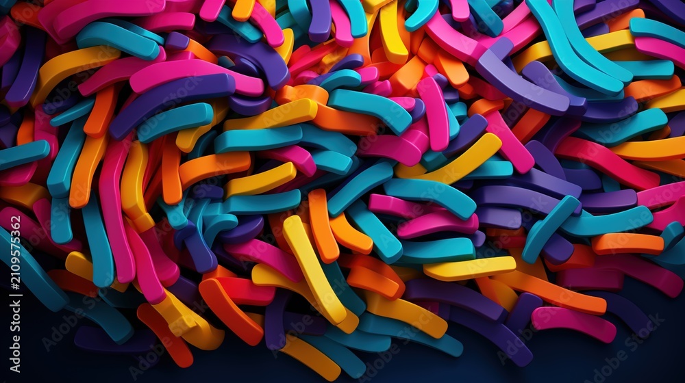 Fototapeta premium Colorful abstract strokes background. Vibrant neon shapes pattern for creative digital design projects.
