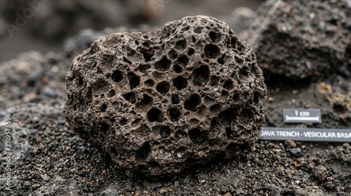Porous volcanic rock with scale